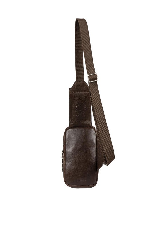 Hidesign ANDOVER 01 Genuine Leather Men's Brown Crossbody Bag - Image 3